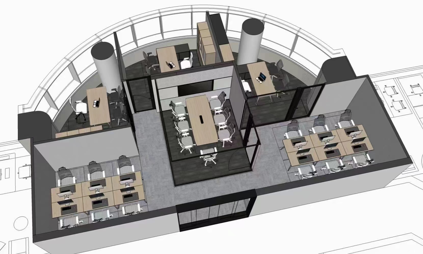 浦东南路国家开发银行大厦230平精装修带家具拎包入住正对电梯厅(图3)